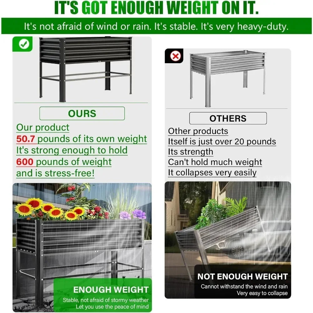Origin Raised Garden Bed With Legs Galvanized Outdoor Box