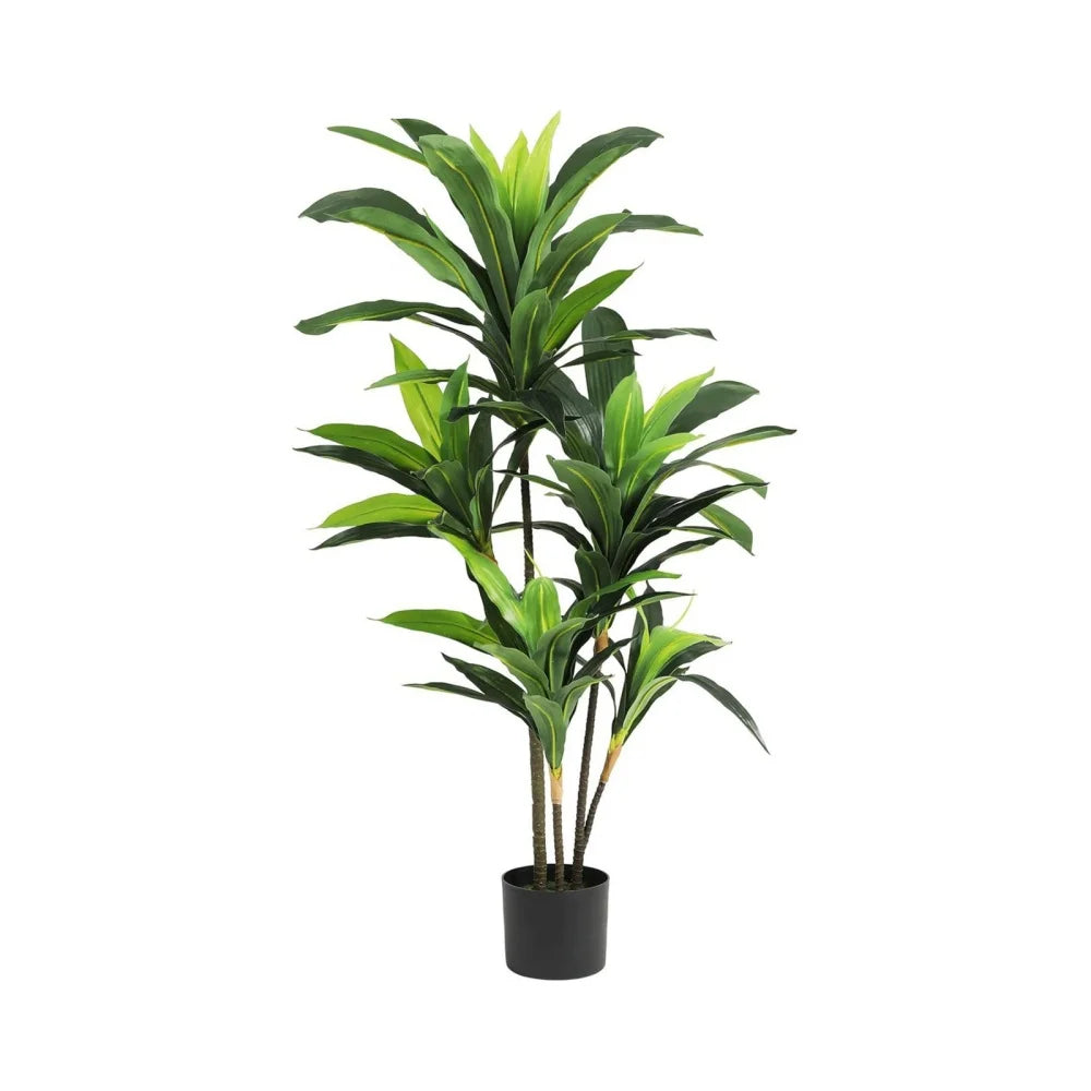HiMISCN Artificial Dracaena Plant Fake Tree In Pot Decor
