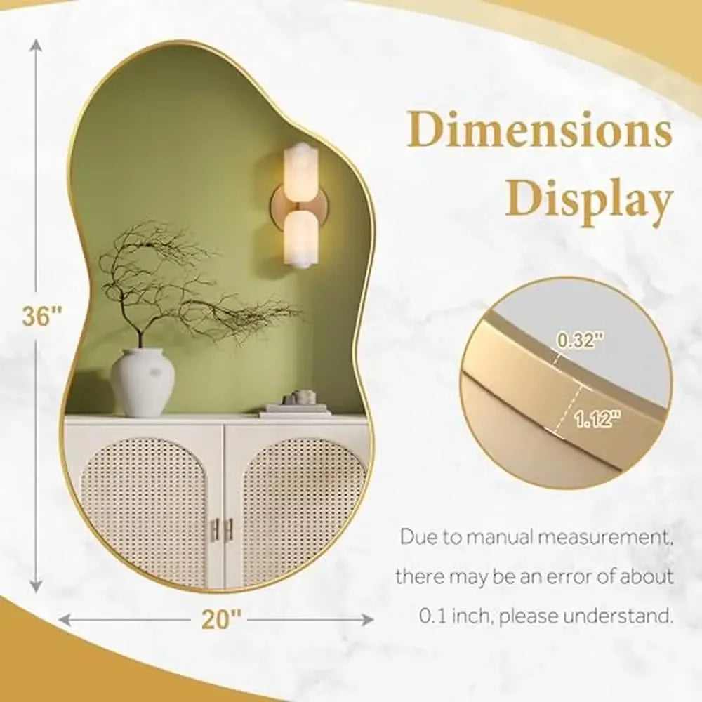 DUTRIEUX Asymmetrical Wall Mirror With Gold Frame Decor