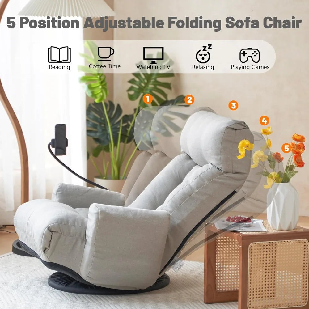 DAFIFY 360 Degree Swivel Gaming Floor Chair With Armrests