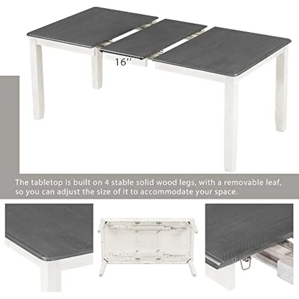 Modern Wooden Dining Table Set With Upholstered Chairs