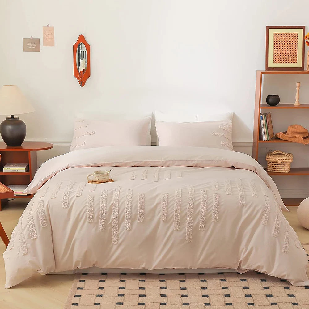 Simple Opulence 100 Cotton Bedding Set 3 Piece Duvet Cover