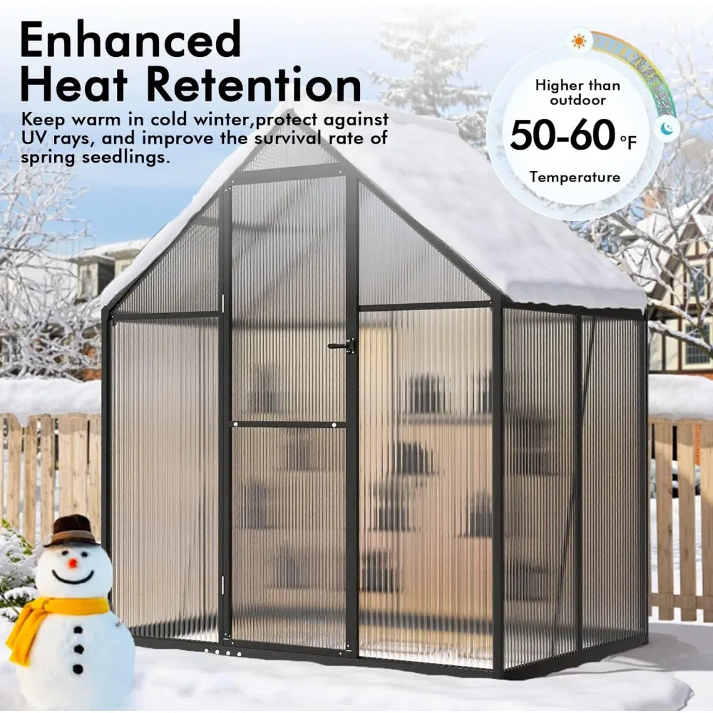 Color Aluminum Walk In Greenhouse Kit For Outdoor Use