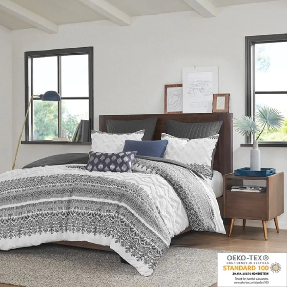 Cotton Duvet Cover Set Chenille Tufting Bedding Collection