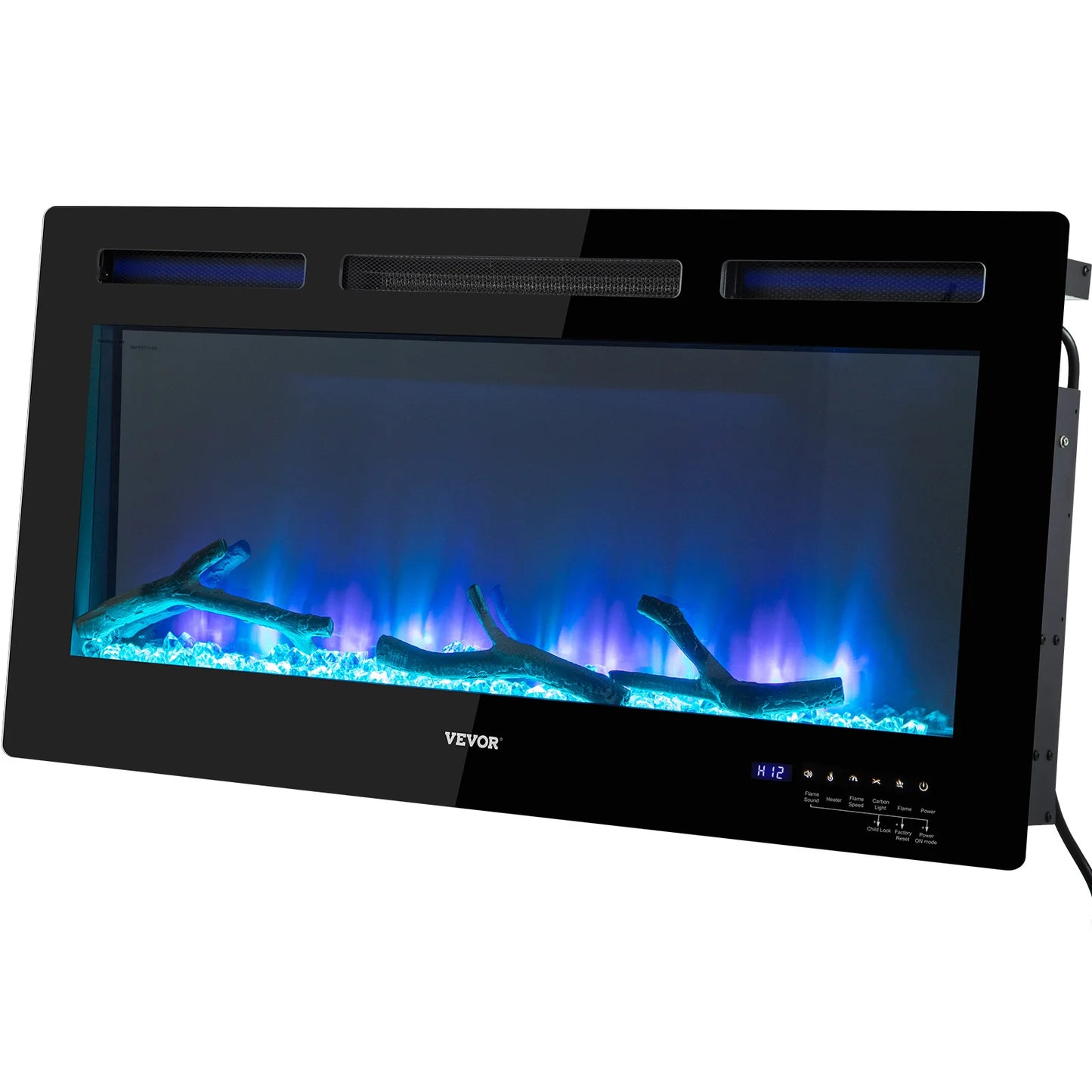 VEVOR 1500W Electric Fireplace Recessed Wall Mount Heater