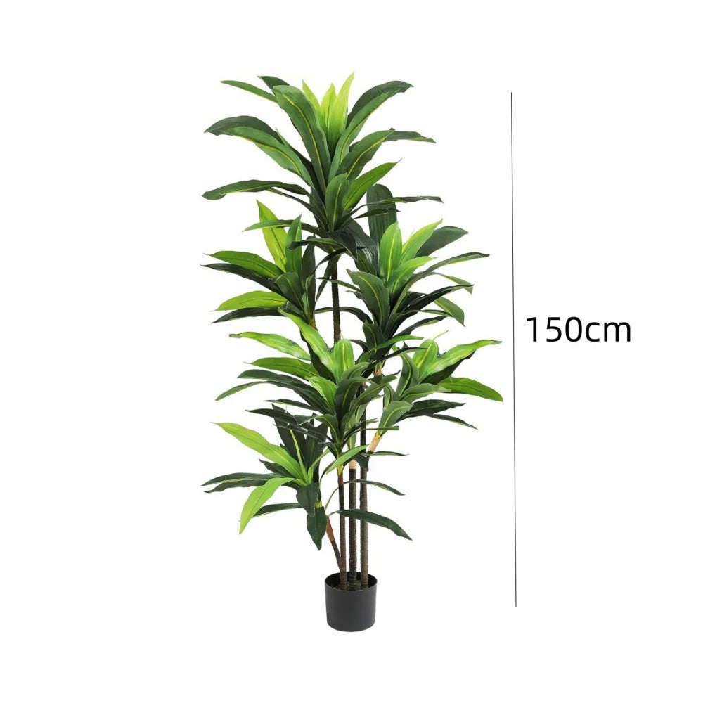 HiMISCN Artificial Dracaena Plant Fake Tree In Pot Decor