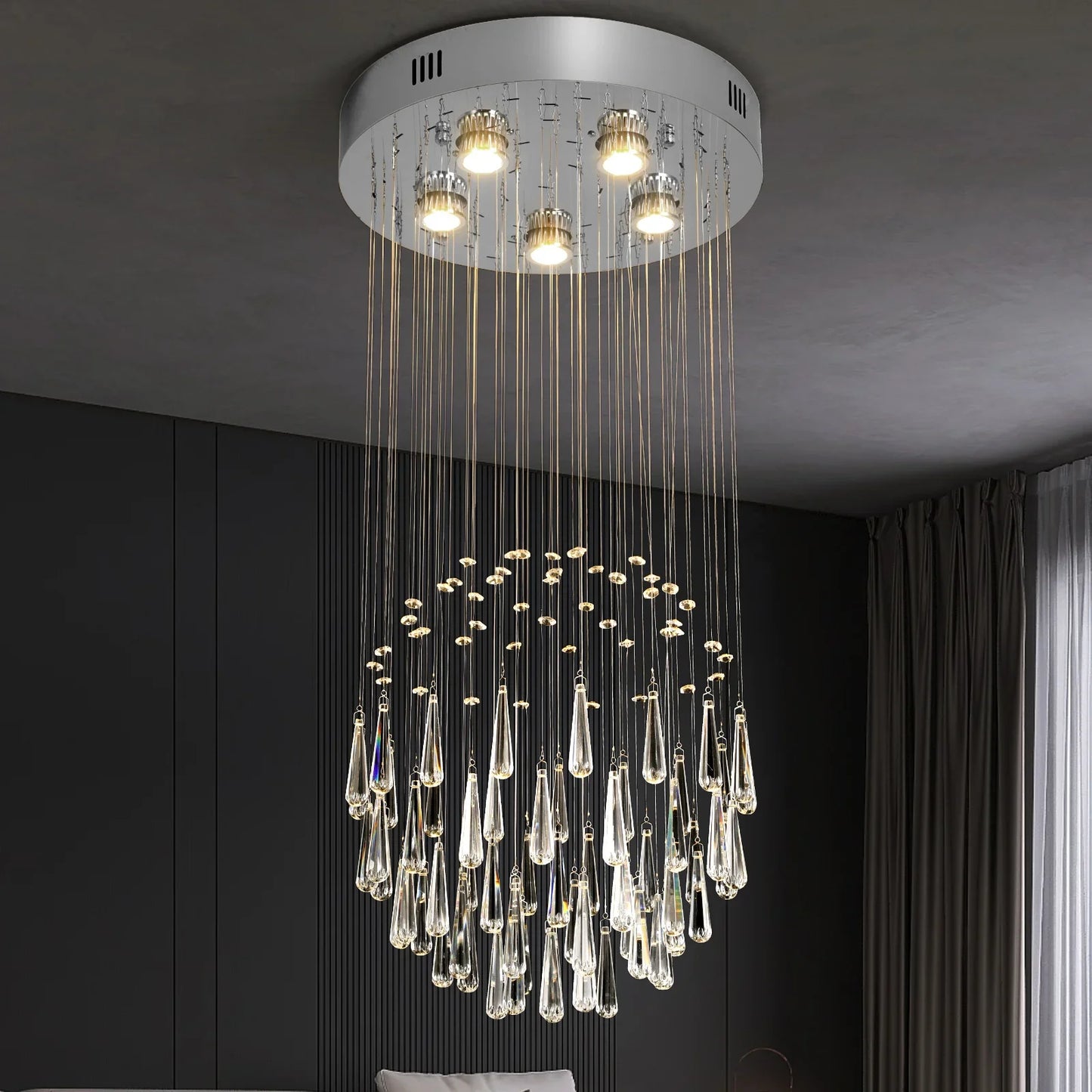 GreeLustr Crystal Droplight Led Pendant Light Chandelier