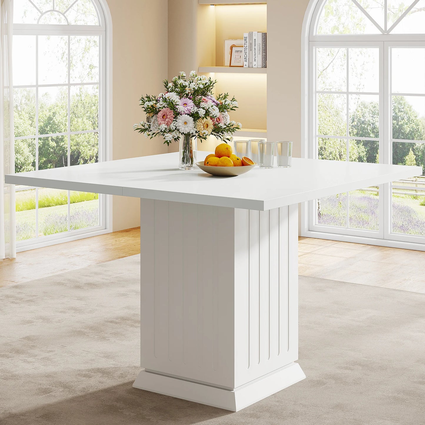 Tribesigns Square Dining Table With Placemats Seats Four
