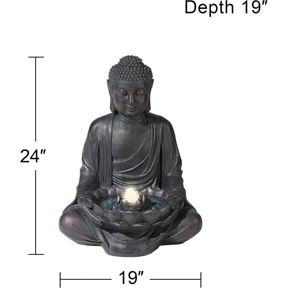 Universal Lighting And Decor Meditating Buddha Fountain