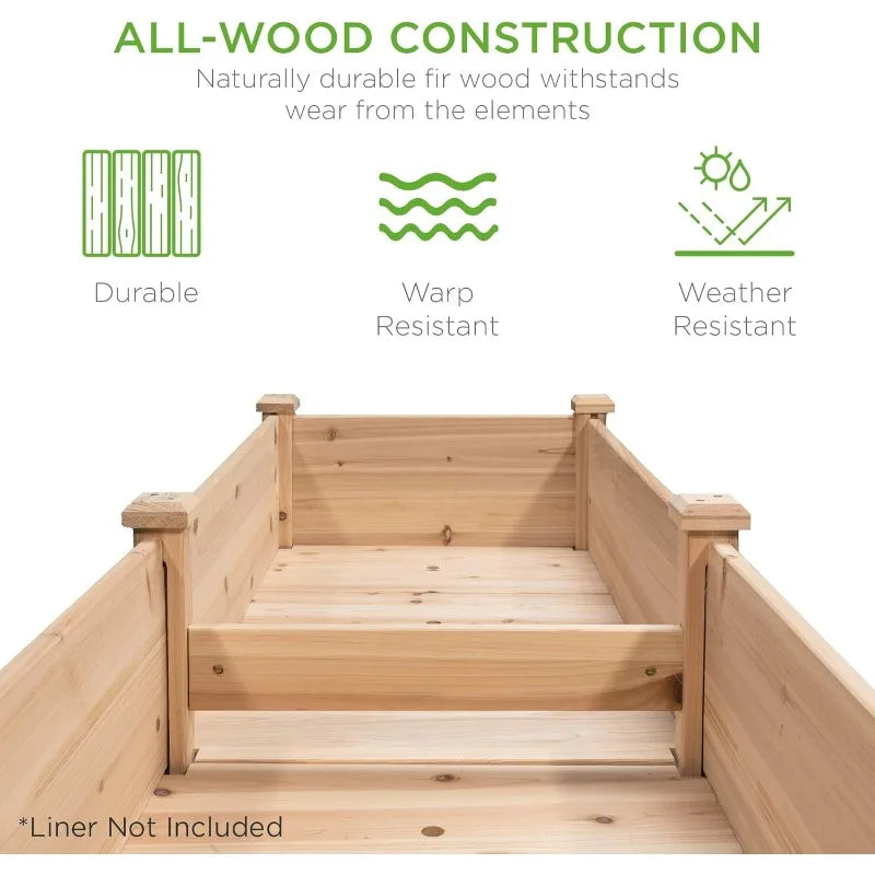 XMSJ Raised Garden Bed Wood Planter Box Stand Outdoor