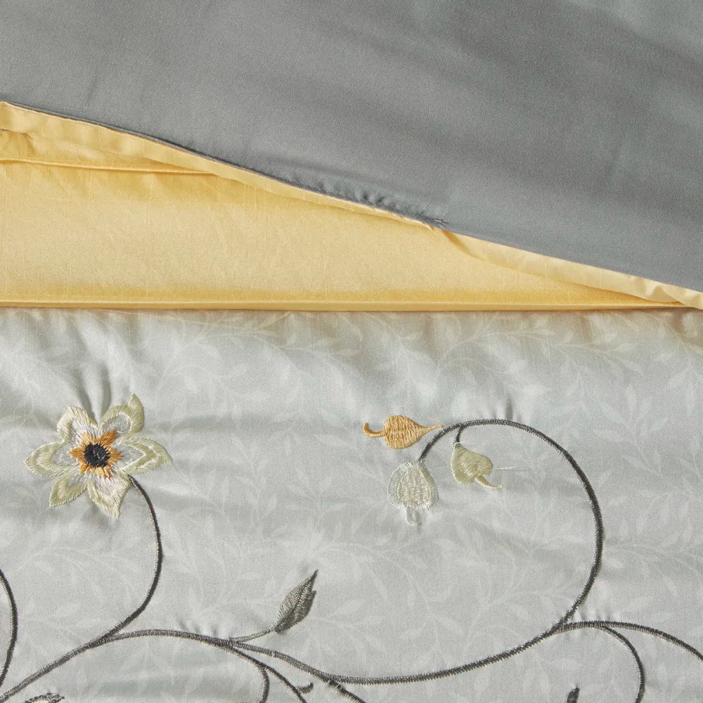 Hong Kong Embroidered 7 Piece Comforter Set Deluxe Essentials