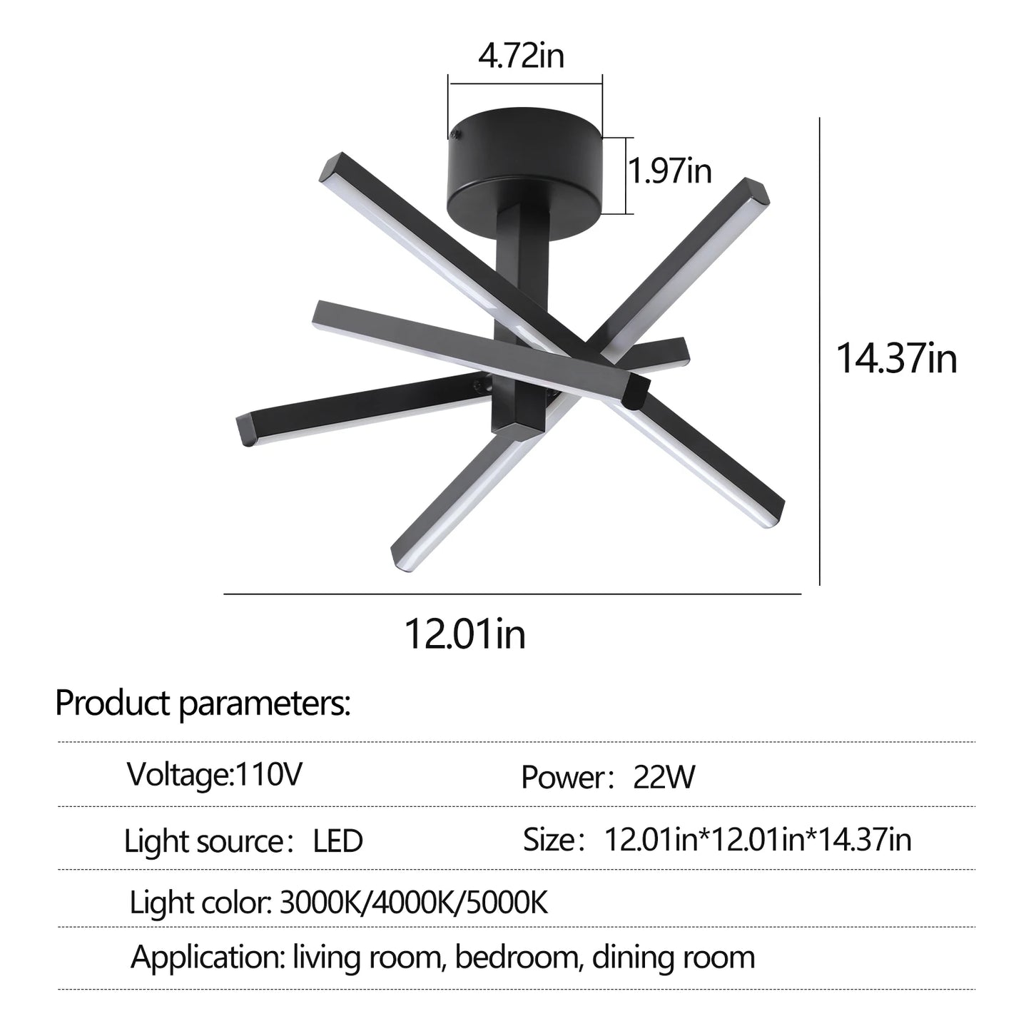 ARLGSITE Modern LED Semi Flush Mount Ceiling Light Corridor