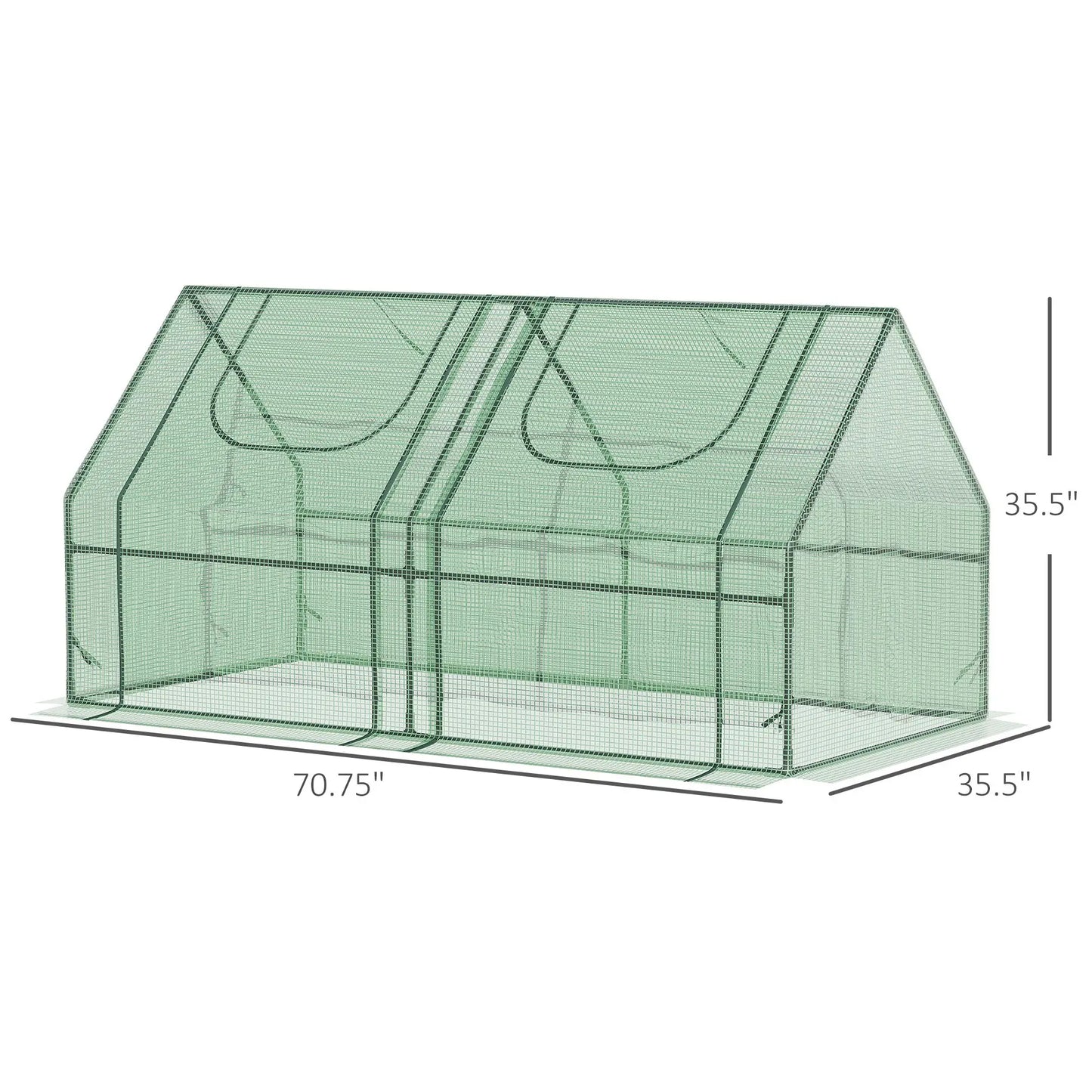 Outsunny Garden Greenhouse with PE Mesh Cover and Windows