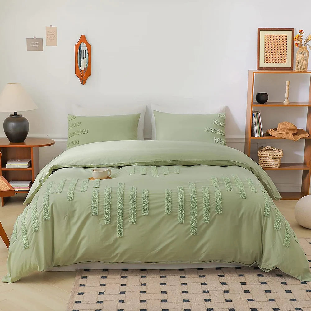 Simple Opulence 100 Cotton Bedding Set 3 Piece Duvet Cover
