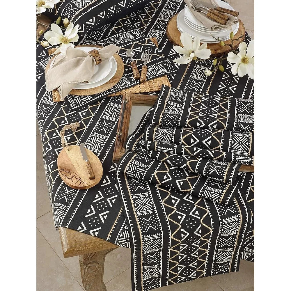Warm Welcome Decor Mud Cloth Placemats Set of 4 Cotton