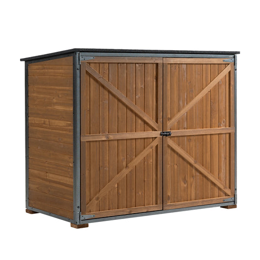 LZBEITEM Outdoor Storage Cabinet Garden Shed With Frame