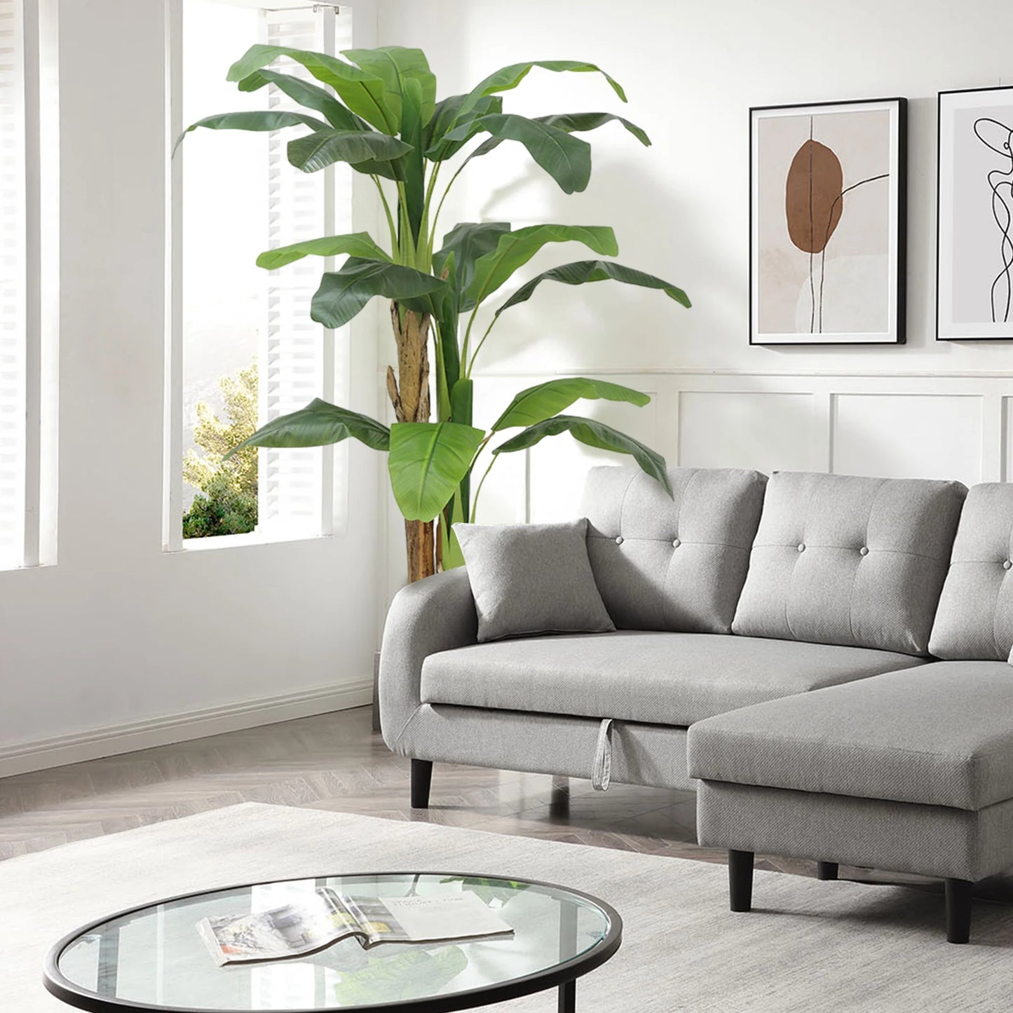 HiMISSCN Artificial Banana Tree Faux Plant For Home Decor
