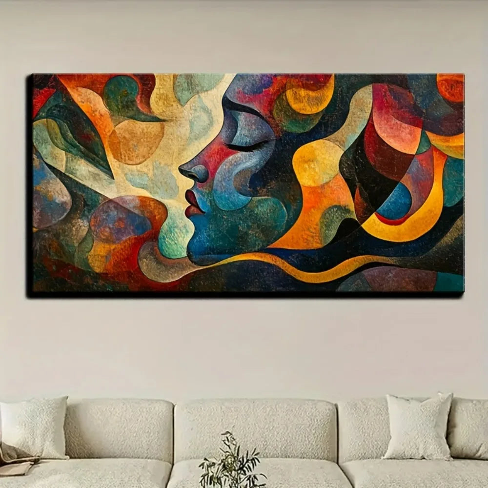 Hign-concerned Abstract Canvas Wall Art Pine Wood Frame