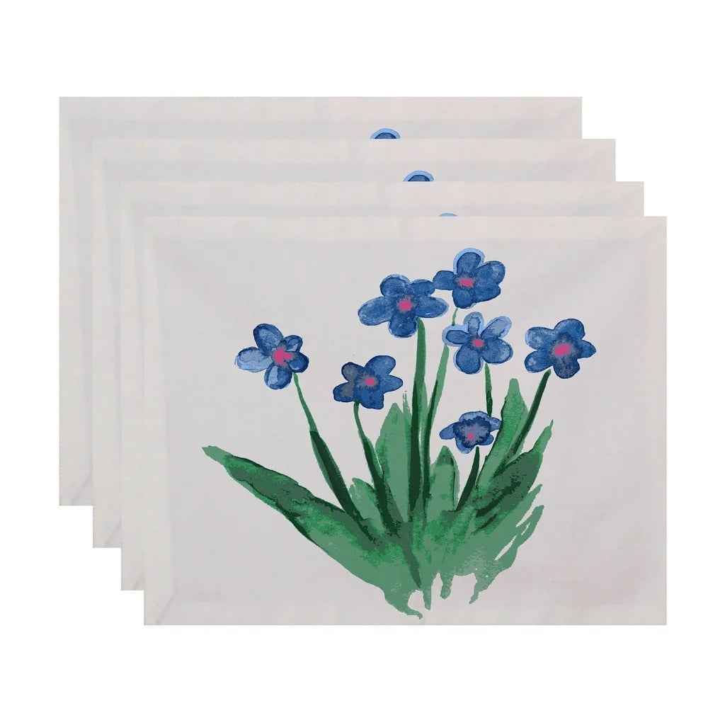 Warm Welcome Decor Elegant Flower Placemat Set Polyester