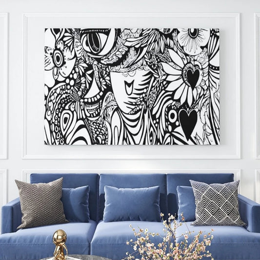 Solid Wood Frame Canvas Wall Art