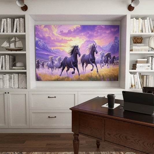 Pine Solid Wood Frame Canvas Wall Art