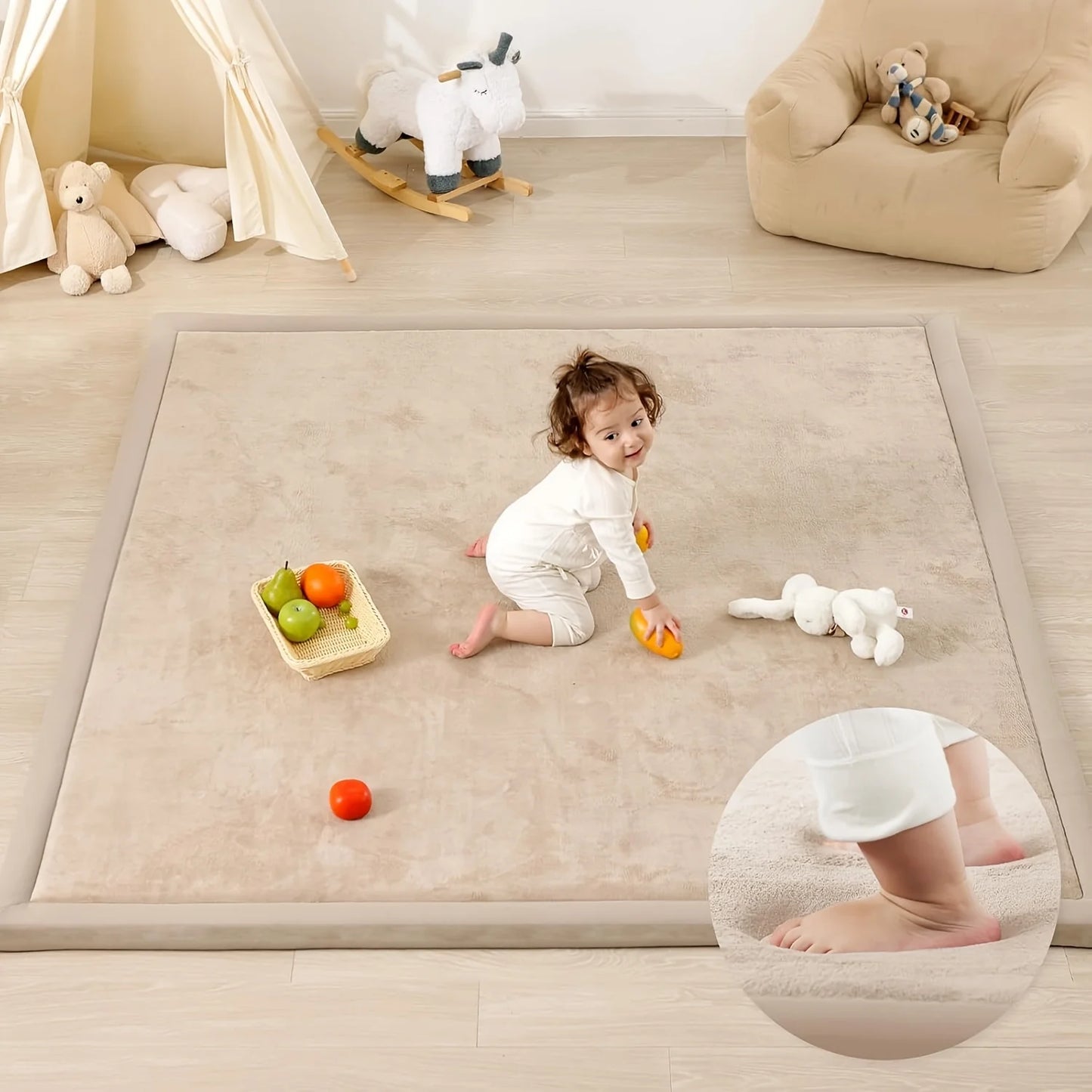 PapaMama Memory Foam Playpen Mat With Non Slip Bottom Carpet