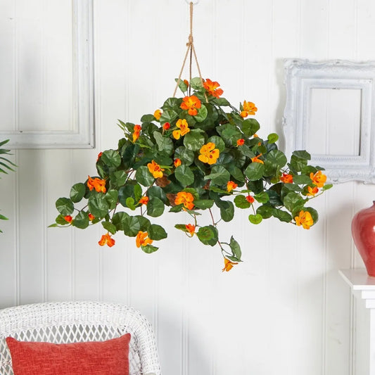 Guangdong Nasturtium Artificial Plant in Hanging Basket