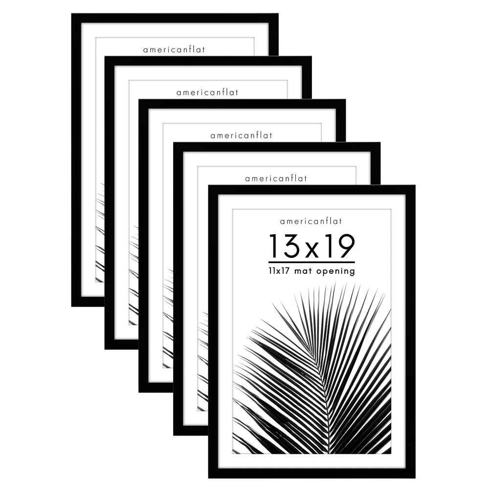 XMSJ 5 Pack Picture Frames with Plexiglass Cover Mat Display