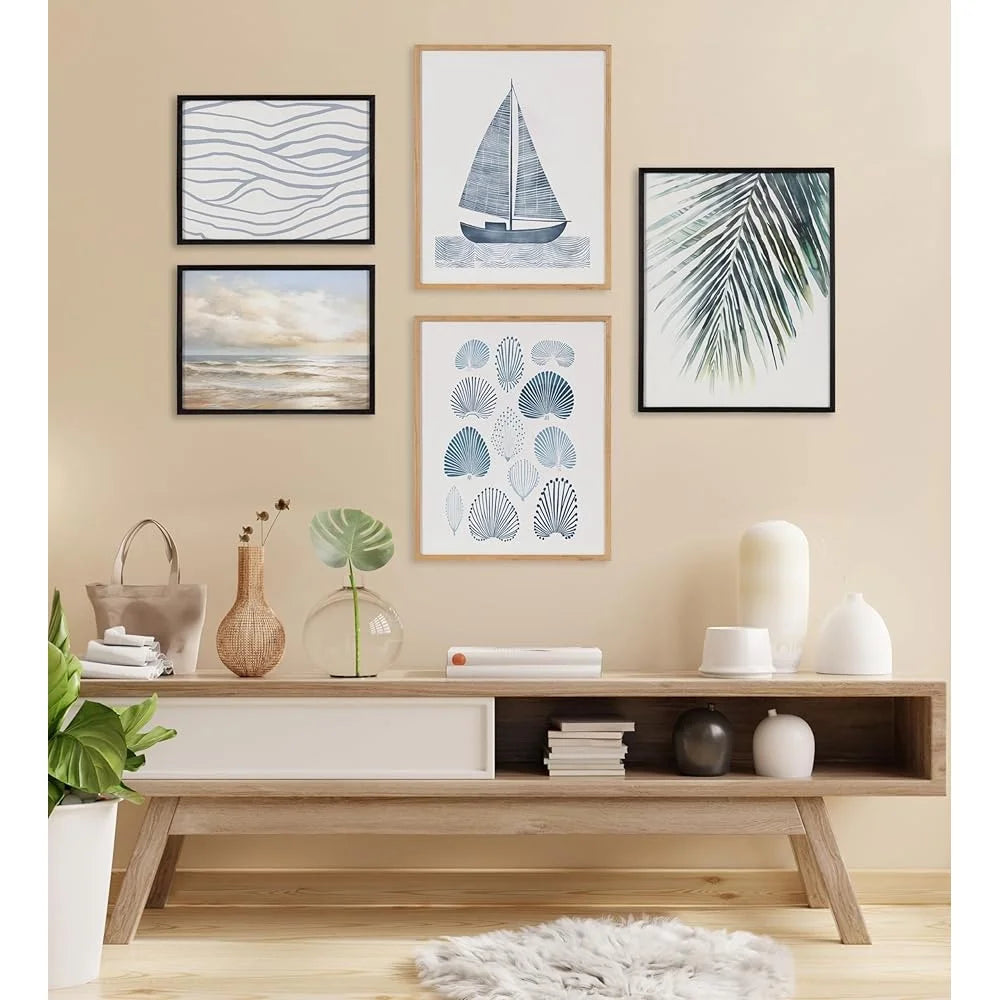 DUTRIEUX Nautical Sailboat Framed Wall Art Coastal Decor