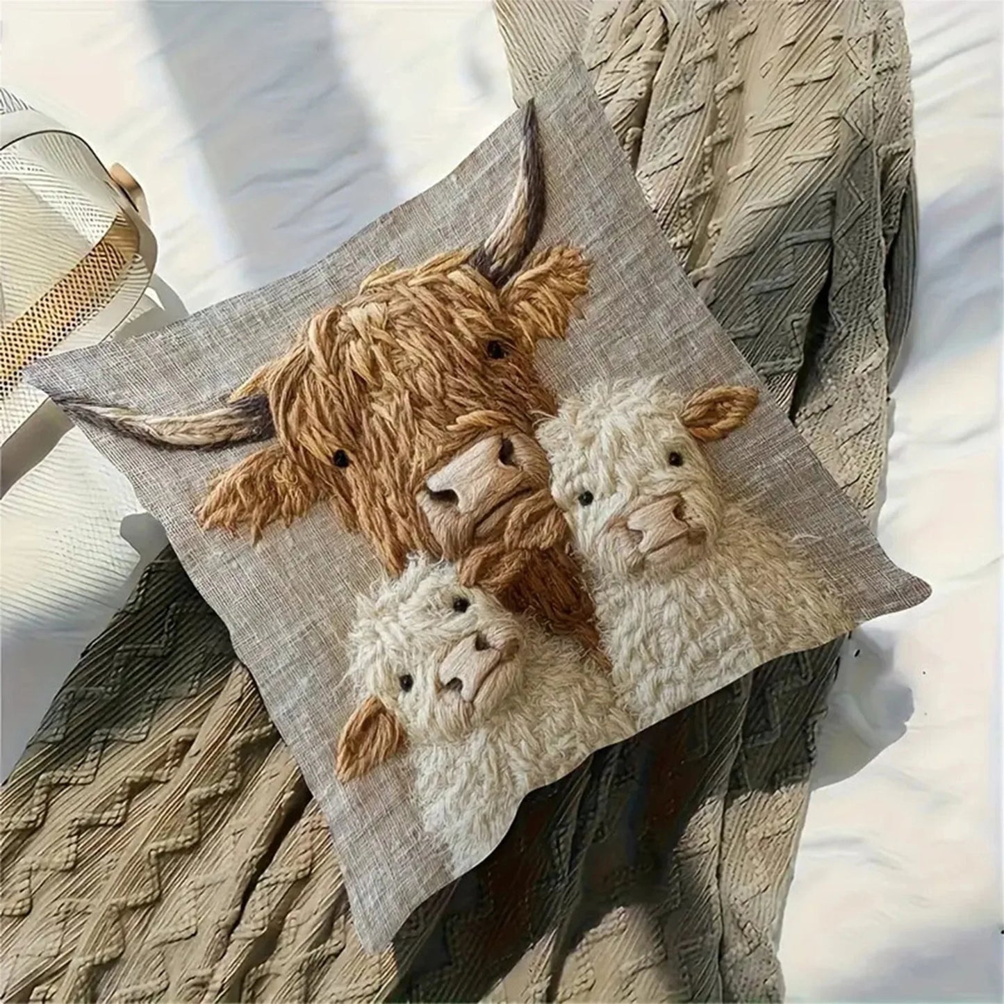 Guangdong Plush Cow Print Throw Pillow Covers Set