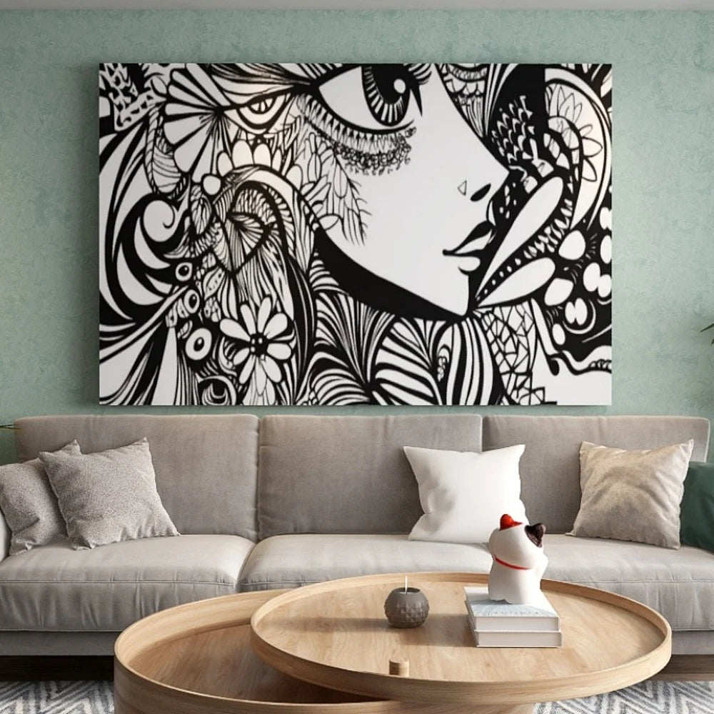 Pine Wood Canvas Wall Art Frame Bedroom