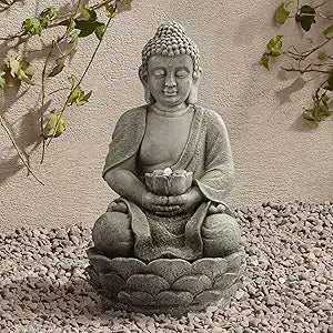 Universal Lighting And Decor Meditating Buddha Fountain