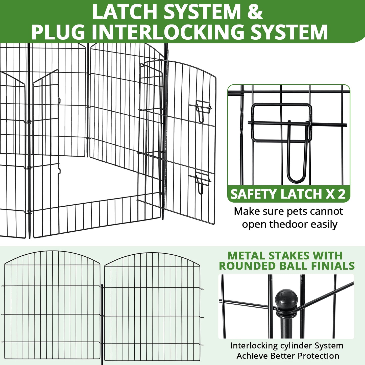 No Dig Decorative Garden Fence With Gate Outdoor Easy Setup
