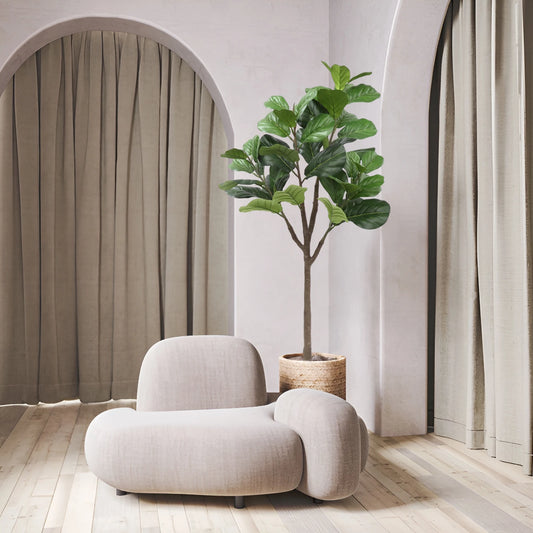 HiMIS Artificial Fiddle Leaf Fig Tree in Pot for Living