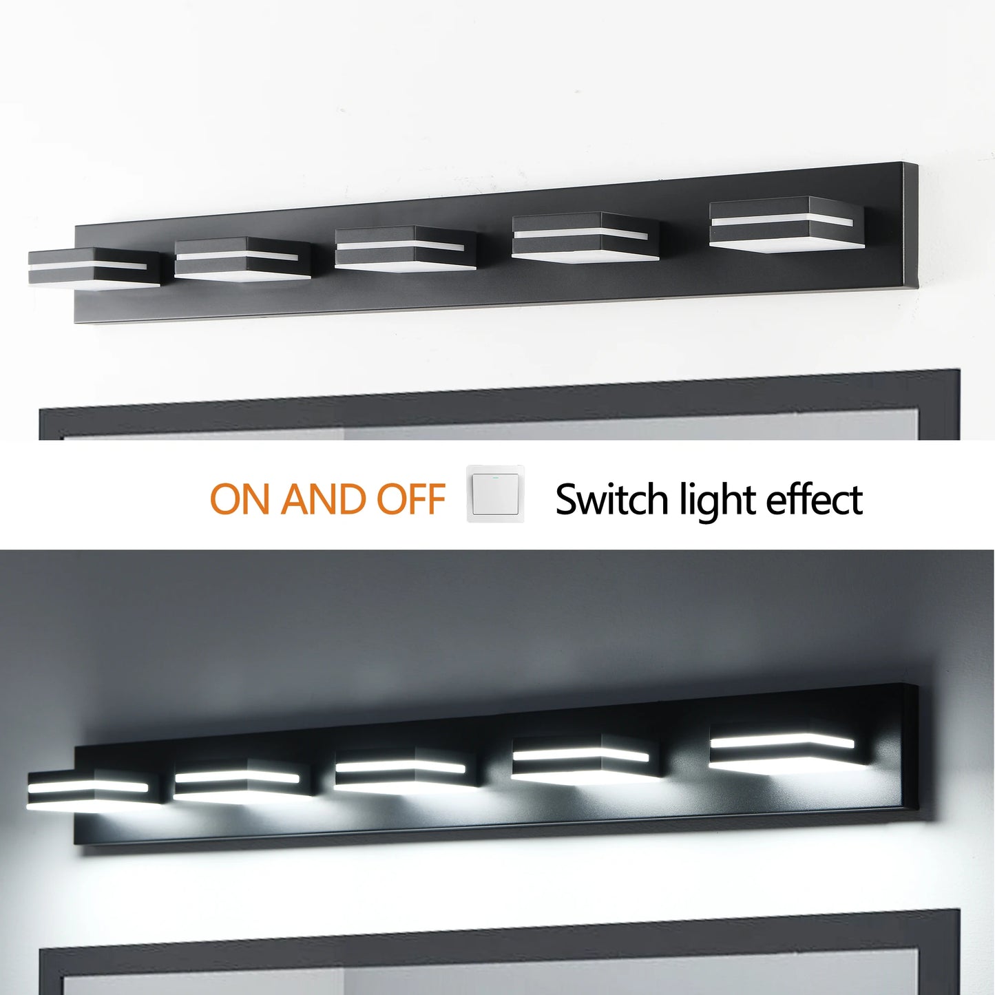 ARLGSITE Modern LED Vanity Light 5 Lights Wall Sconce
