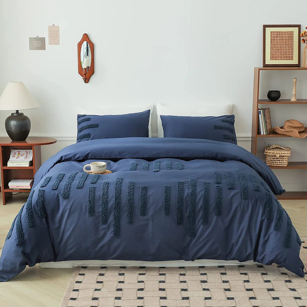 Simple Opulence 100 Cotton Bedding Set 3 Piece Duvet Cover