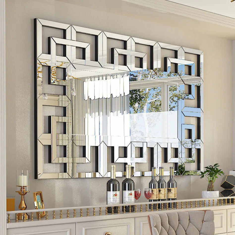 BORWART Rectangular Wall Mirror with Grecian Venetian Frame