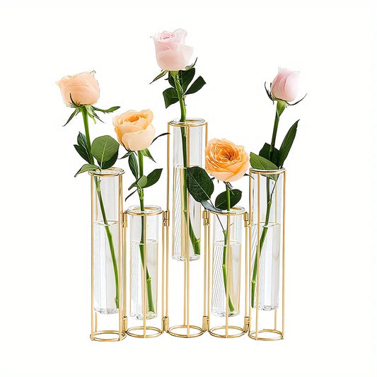 Warm Welcome Decor Test Tube Vase With 5 Tubes Stand