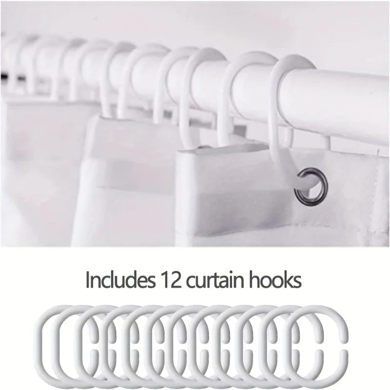 Warm Welcome Decor Romantic Flower Shower Curtain Hooks