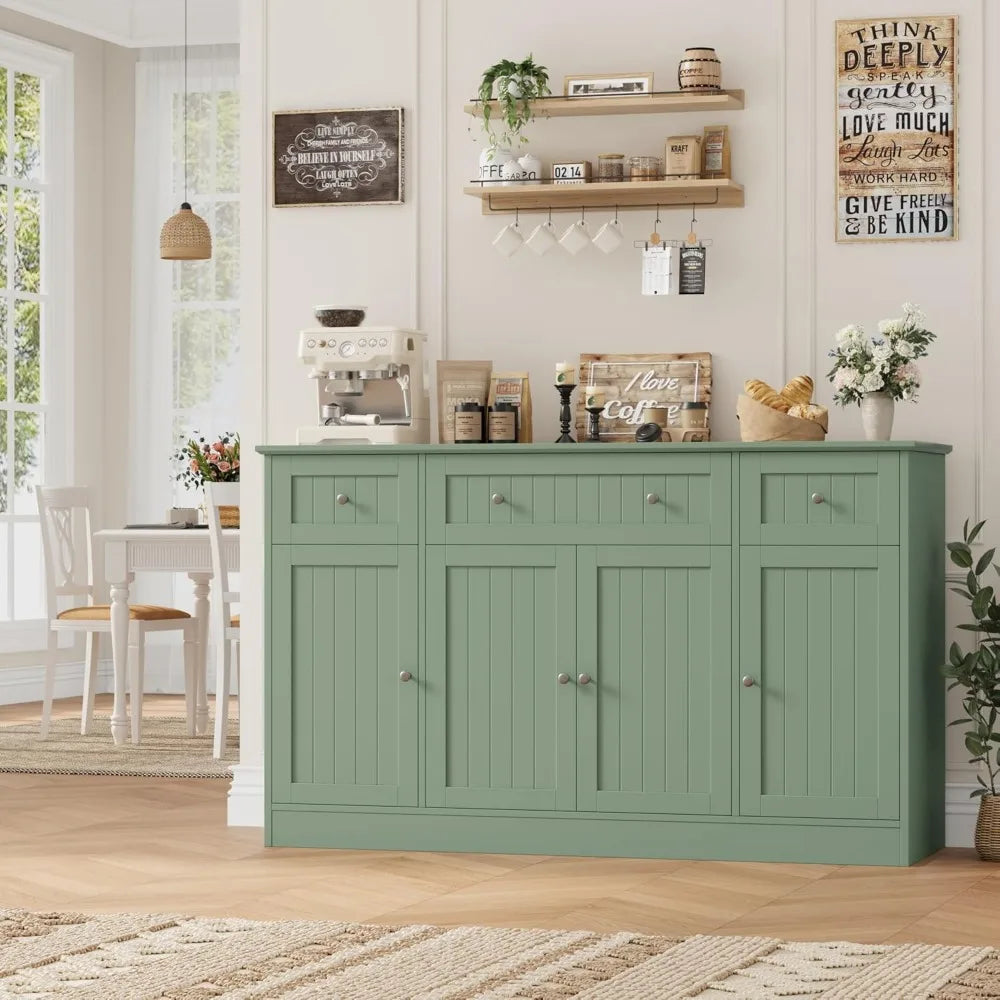 Color Modern Moroccan Style Sideboard Buffet Cabinet With ExtensiveStorage Drawers