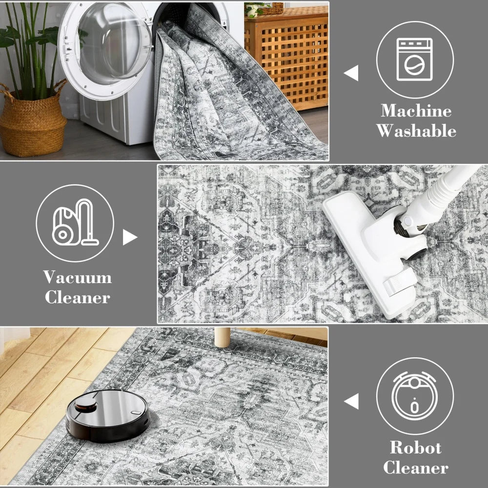 HobbyLane Washable Hallway Runner Rug Non Slip Indoor Low Profile