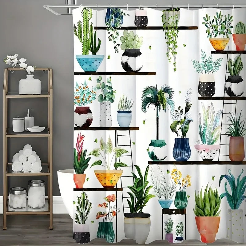 Warm Welcome Decor Bohemian Flower Shower Curtain Polyester