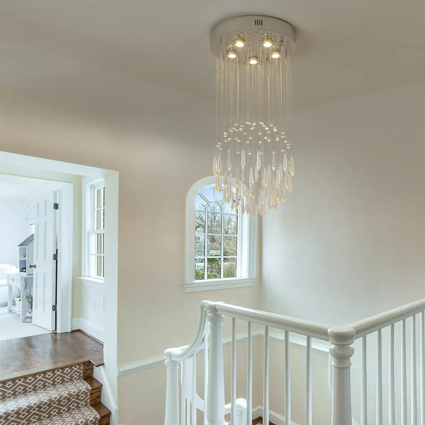 GreeLustr Crystal Droplight LED Pendant Light Modern