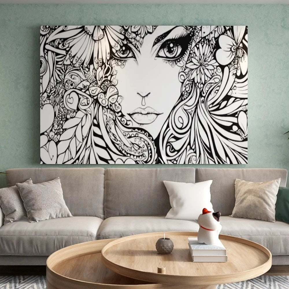 Canvas Wall Art Pine Frame Living Room