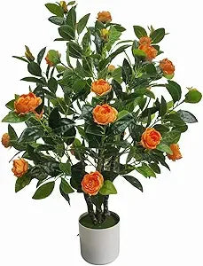 Color Camellia Artificial Tree Faux Floral Indoor Outdoor