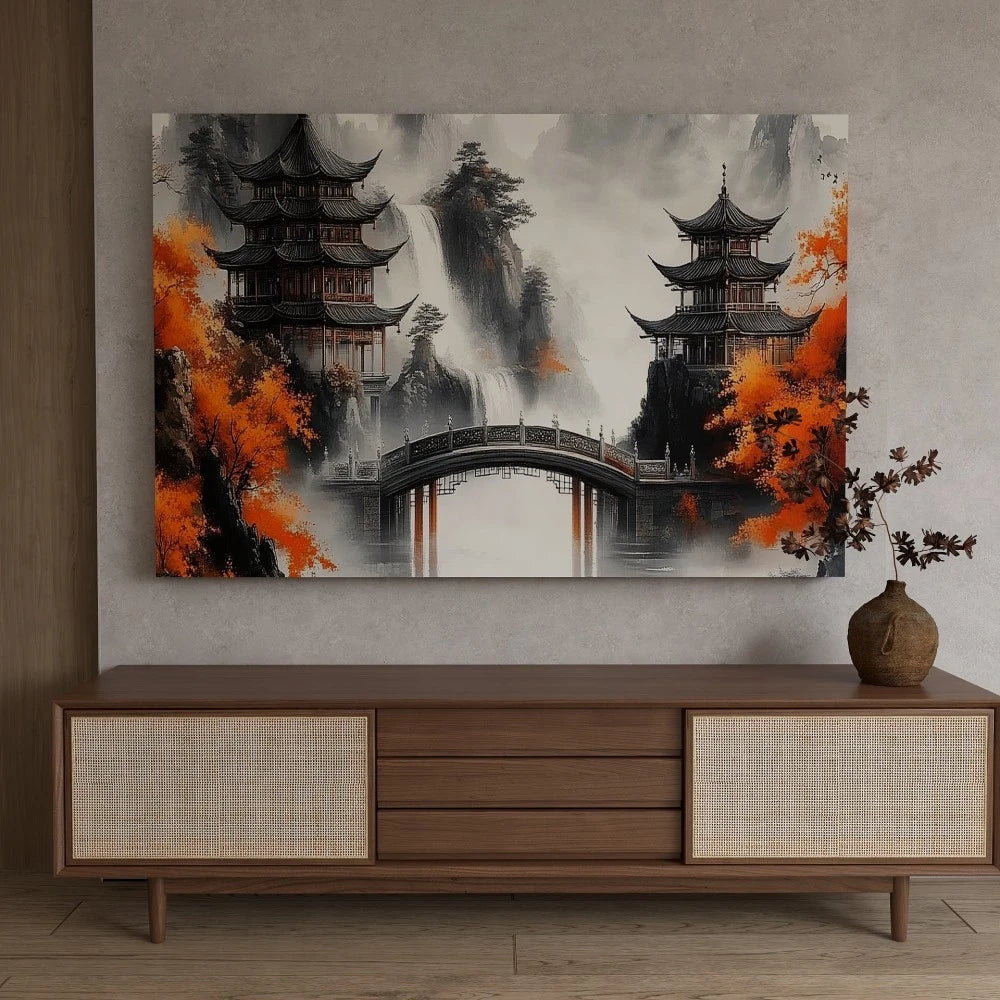 Pine Wood Frame Canvas Wall Art For Home