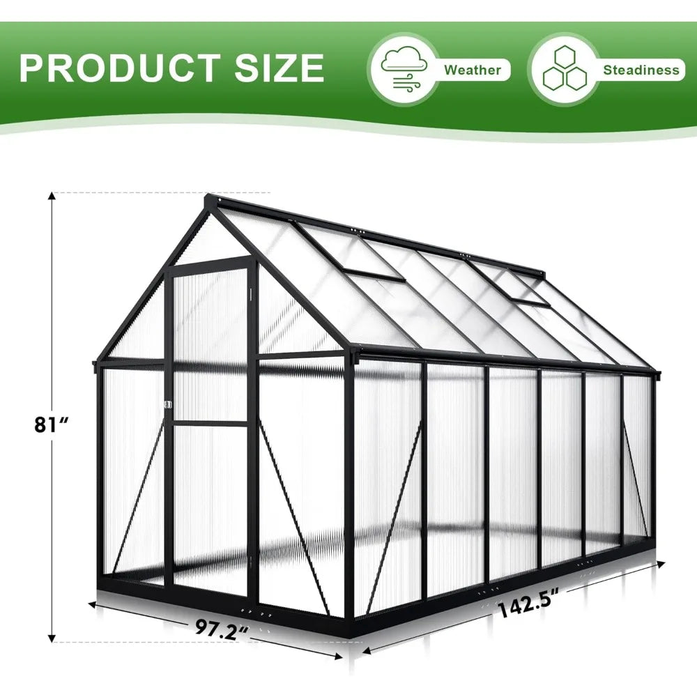Cover Quick Assembly Aluminum Greenhouse Polycarbonate