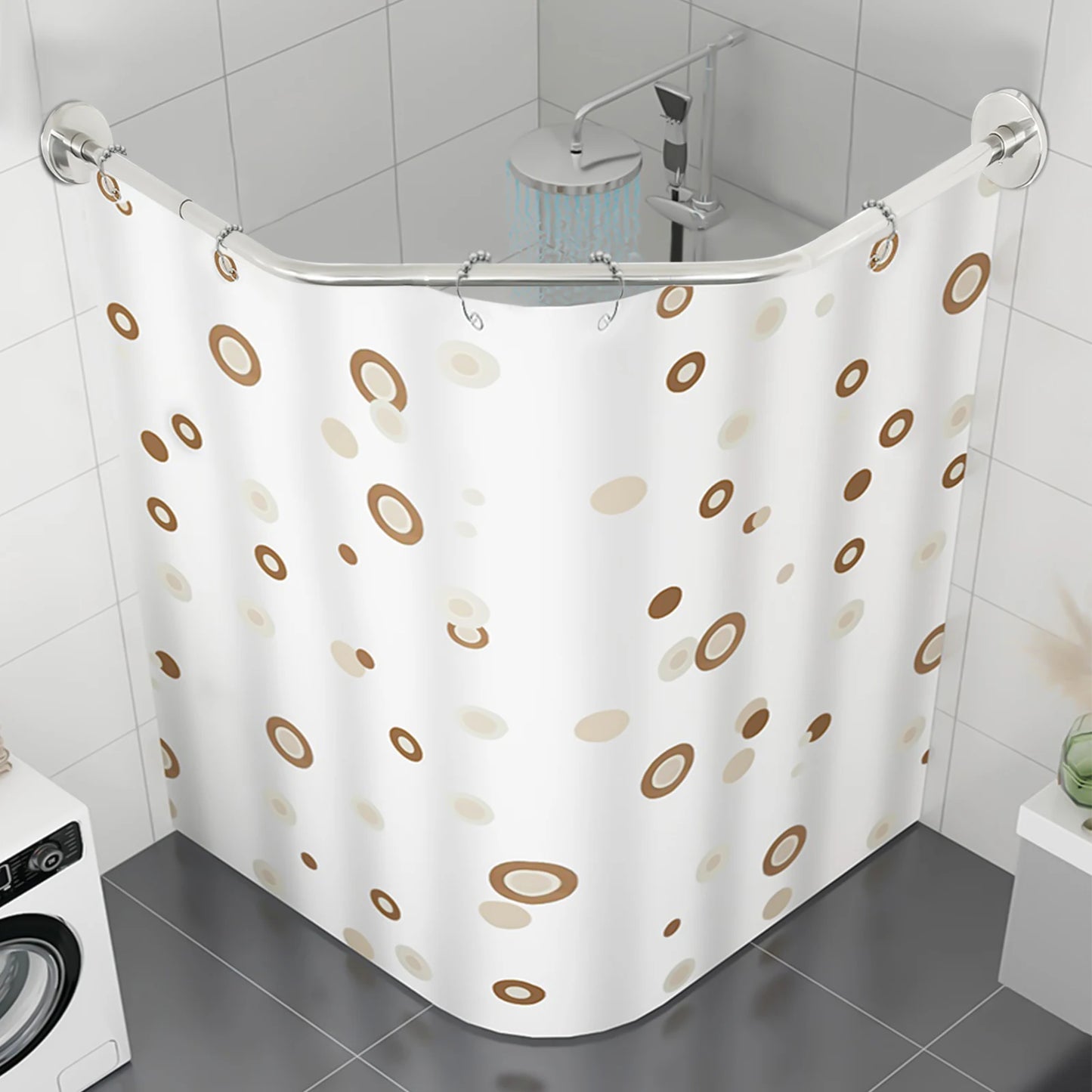 Shower Curtain Rack Wall-mounted 45-75CM Stretchable Curtain Rod Waterproof for Home Bathroom Hotel Fitting Room