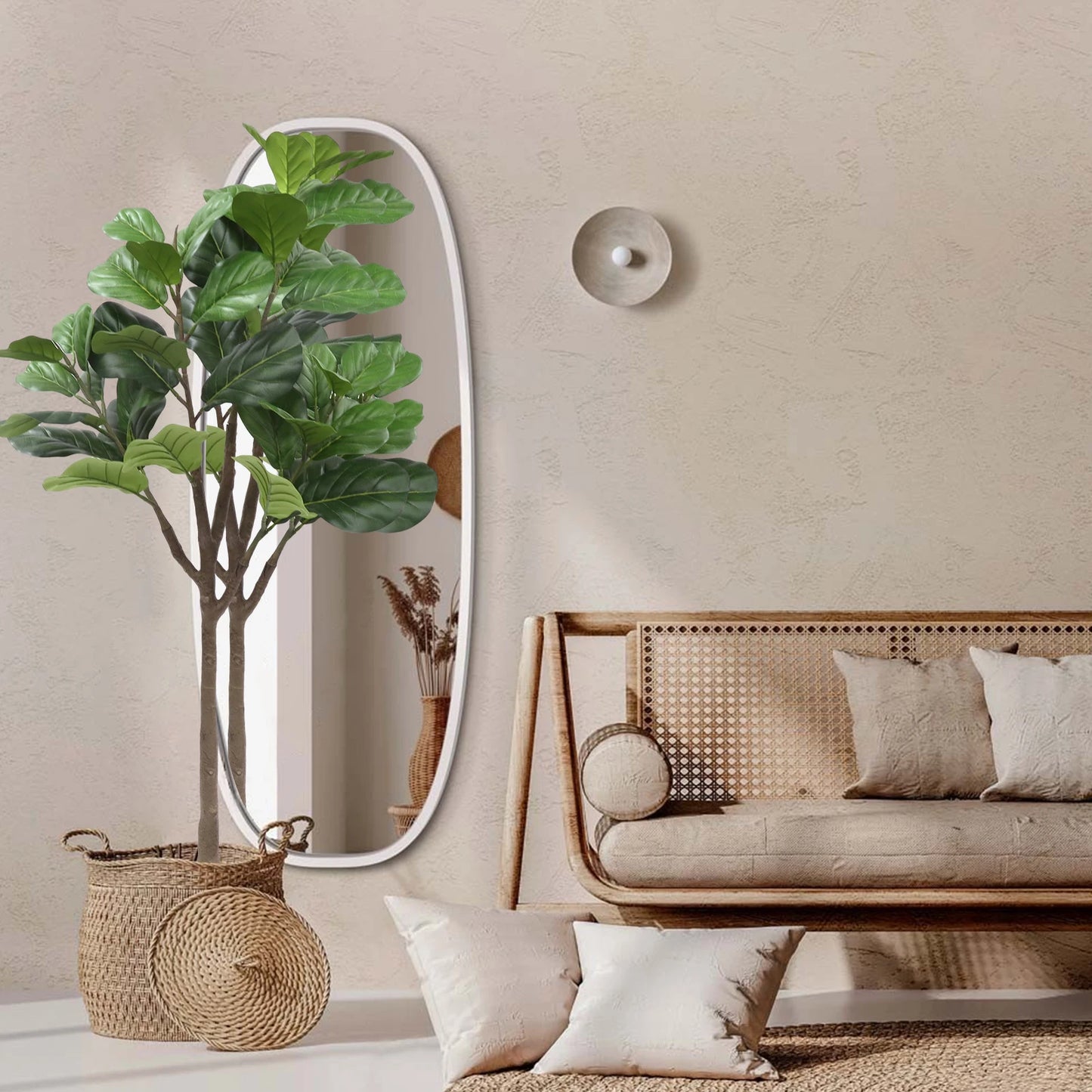 HiMIS Artificial Fiddle Leaf Fig Tree in Pot for Living