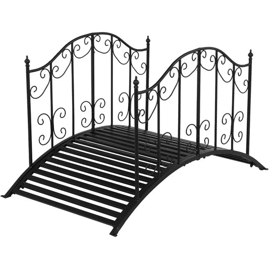 Vingli Garden Bridge Arch for Ponds with Guardrails
